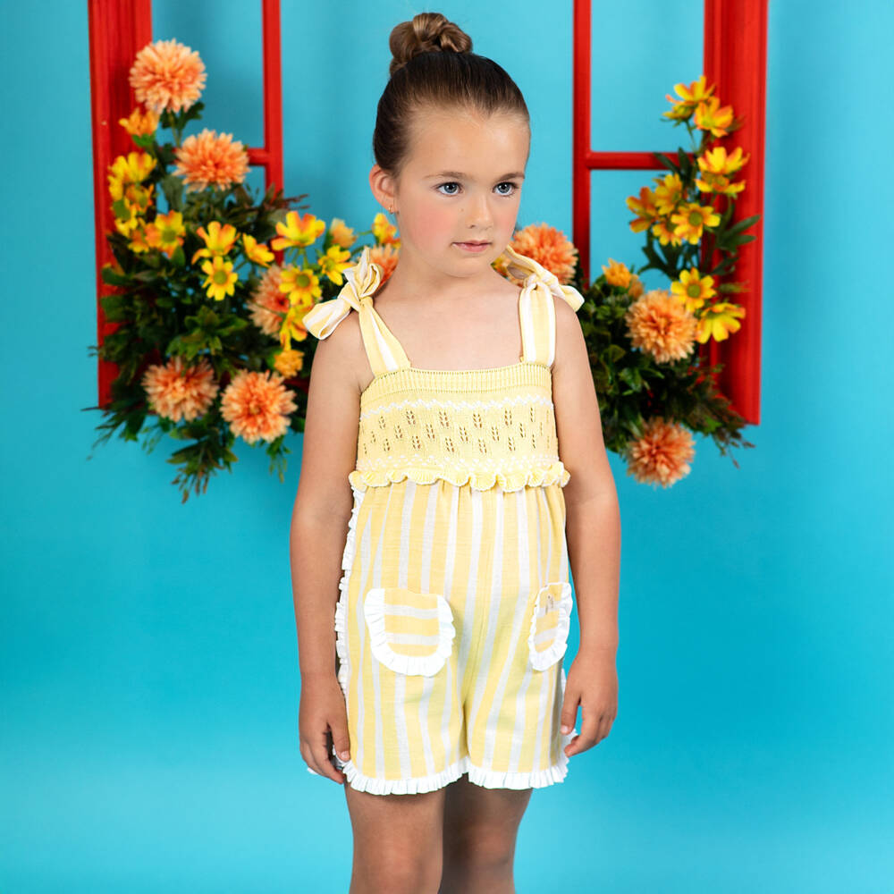 Foque-جمبسوت قطن مخطط بألوان الشمس للبنات | Childrensalon Outlet