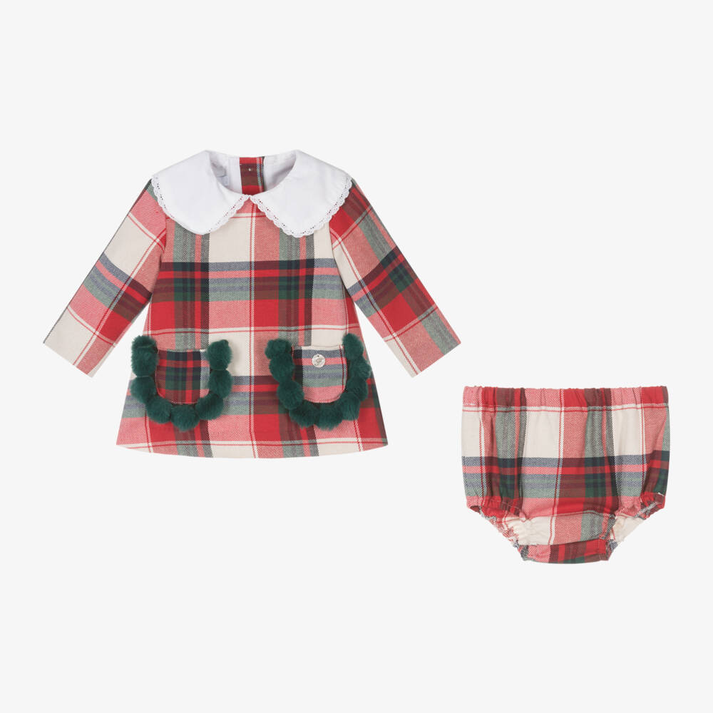 فوكيه-فستان قطن تارتان لون أحمر | Childrensalon Outlet