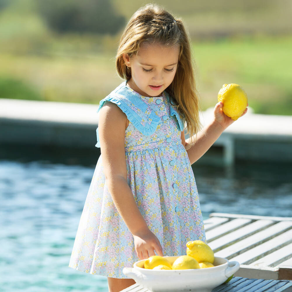 Foque-Платье Бирюзовое Цветочное Очарование для девочек | Childrensalon Outlet
