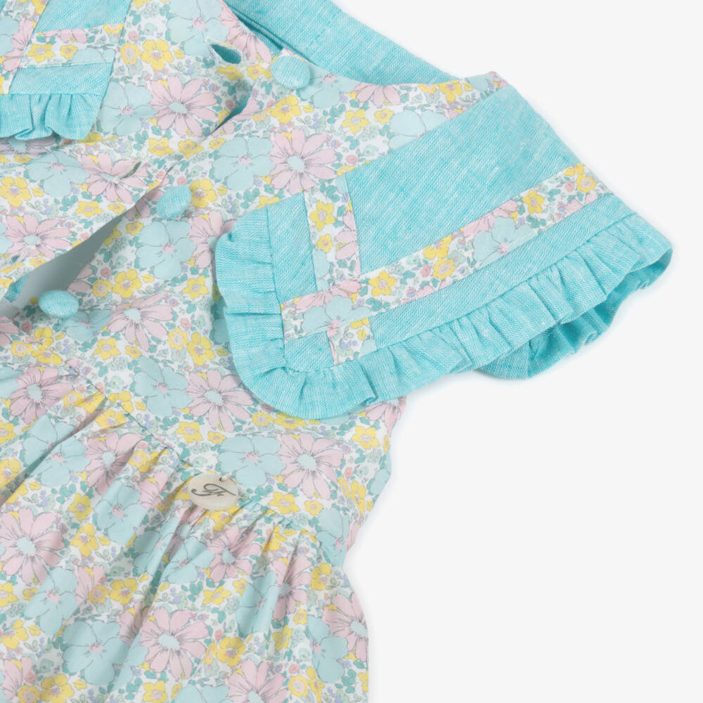 Foque-Платье Бирюзовое Цветочное Очарование для девочек | Childrensalon Outlet