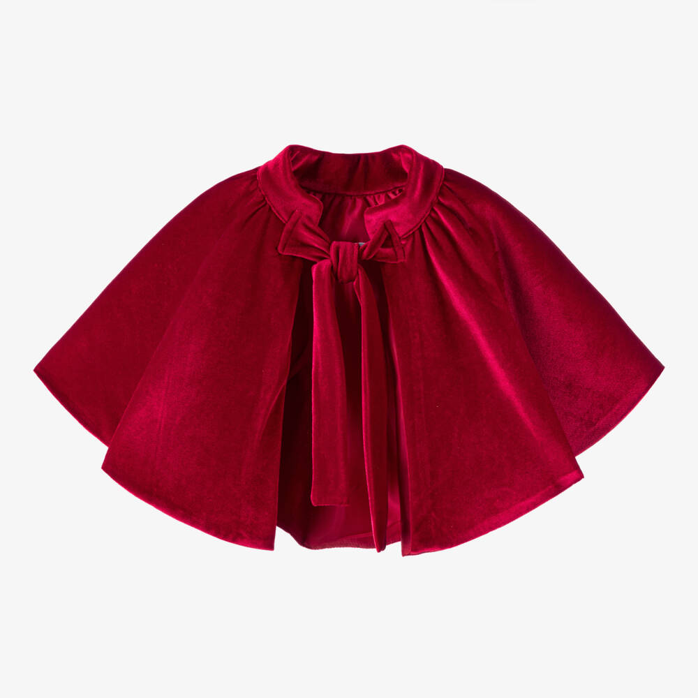 Foque-كيب مخمل لون أحمر للبنات | Childrensalon Outlet