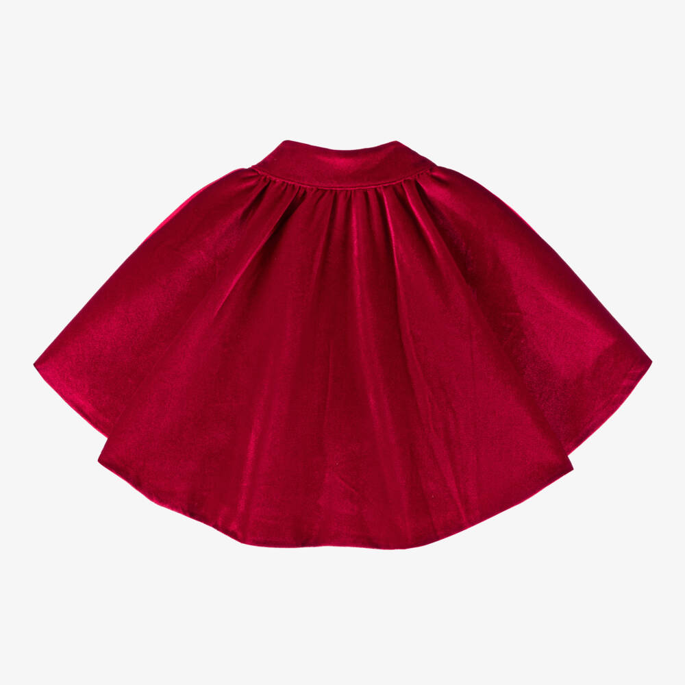 Foque-Красный велюровый кейп для девочек | Childrensalon Outlet
