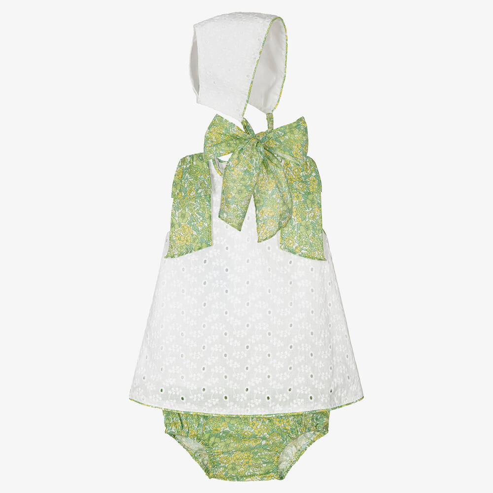 Foque - Ensemble robe blanche brodée bébé | Childrensalon