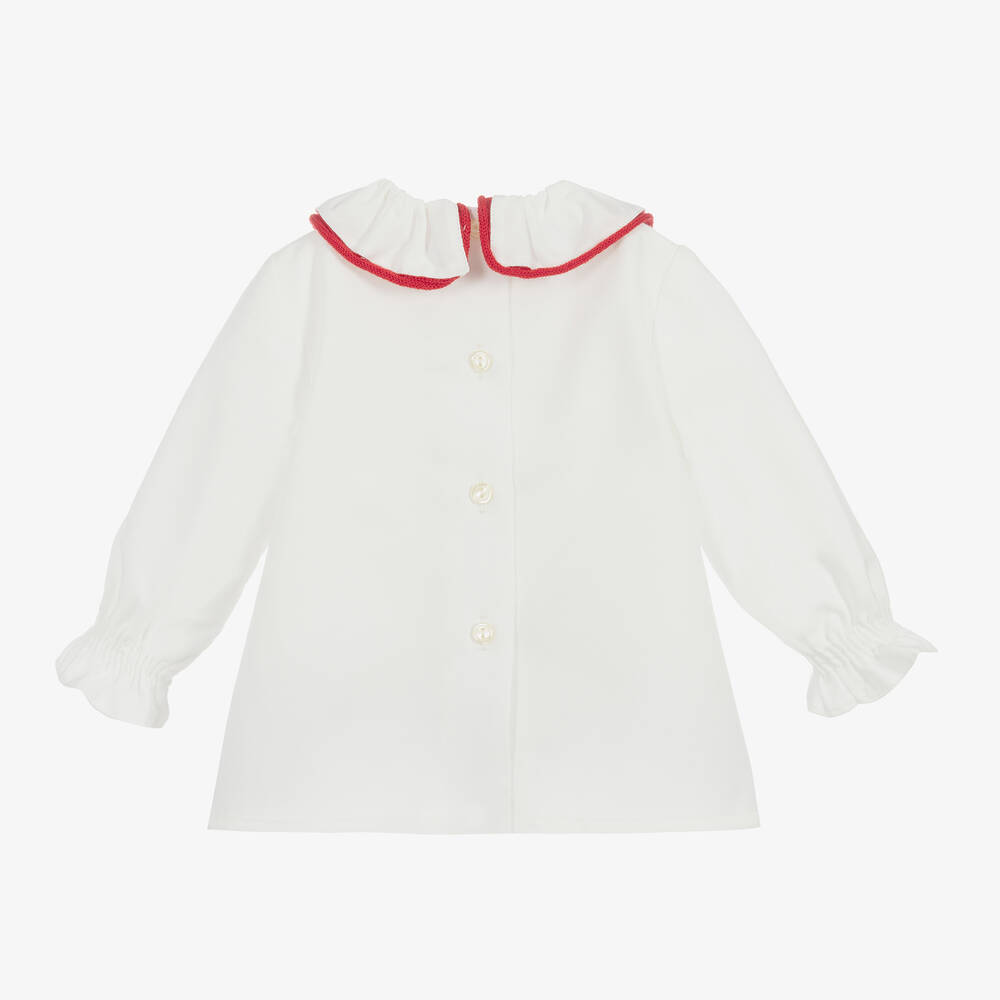 Foque-Girls White Polycotton Blouse  | Childrensalon Outlet