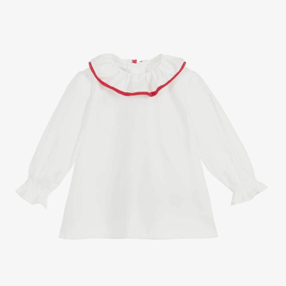 Foque - Weiße Bluse aus Poly-Baumwolle für Mädchen  | Childrensalon