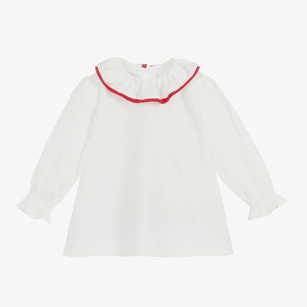 Foque-Girls White Polycotton Blouse  | Childrensalon Outlet