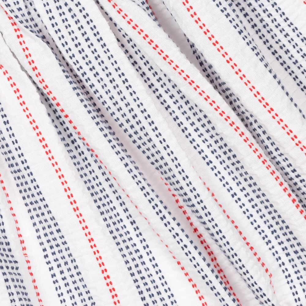 Foque-Бело-красное хлопковое платье для девочек | Childrensalon Outlet