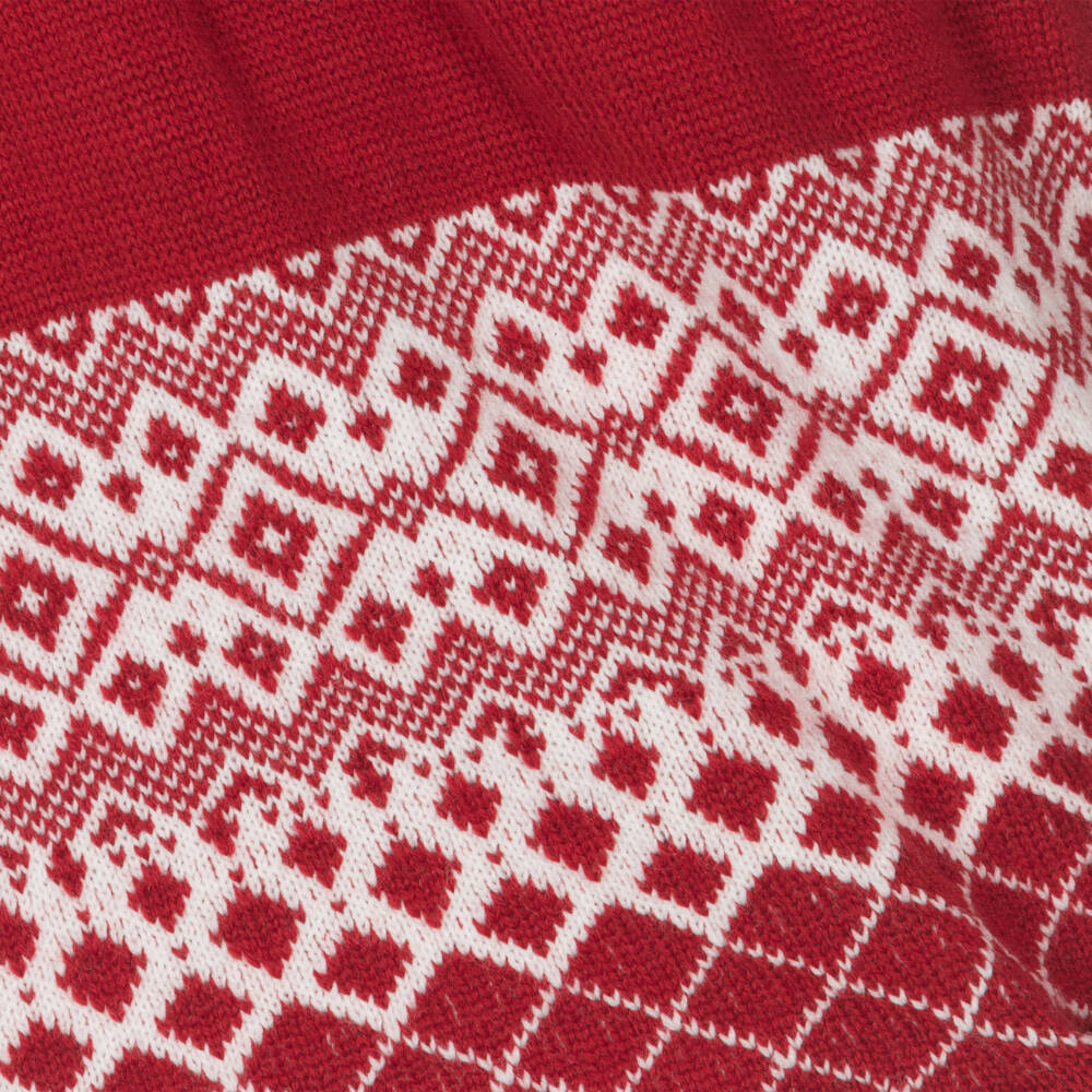 فوكيه-فستان صوف محبوك لون أحمر | Childrensalon Outlet