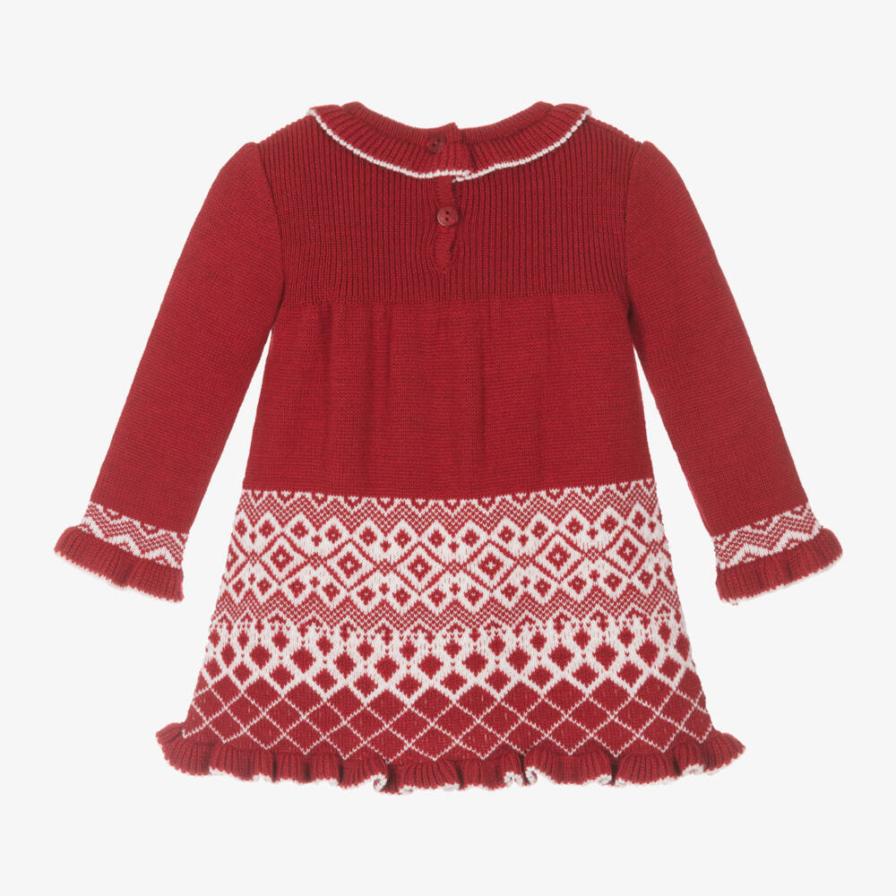 فوكيه-فستان صوف محبوك لون أحمر | Childrensalon Outlet