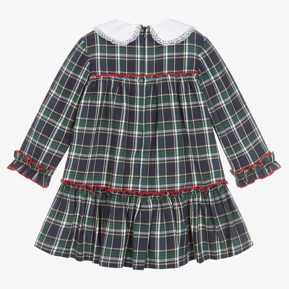 Foque-Сине-зеленое платье в клетку | Childrensalon Outlet