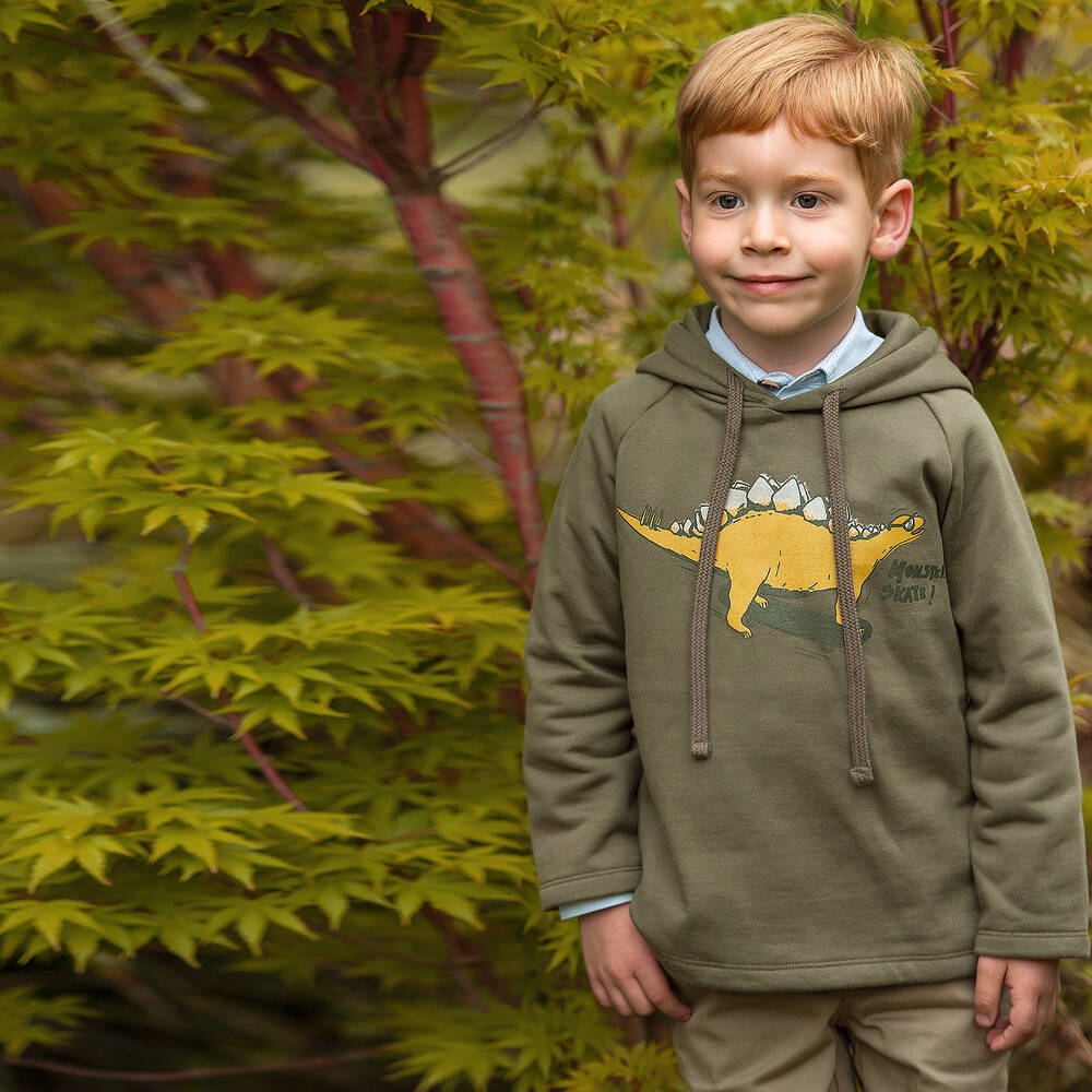 Foque-Green Cotton Chino Trousers | Childrensalon Outlet