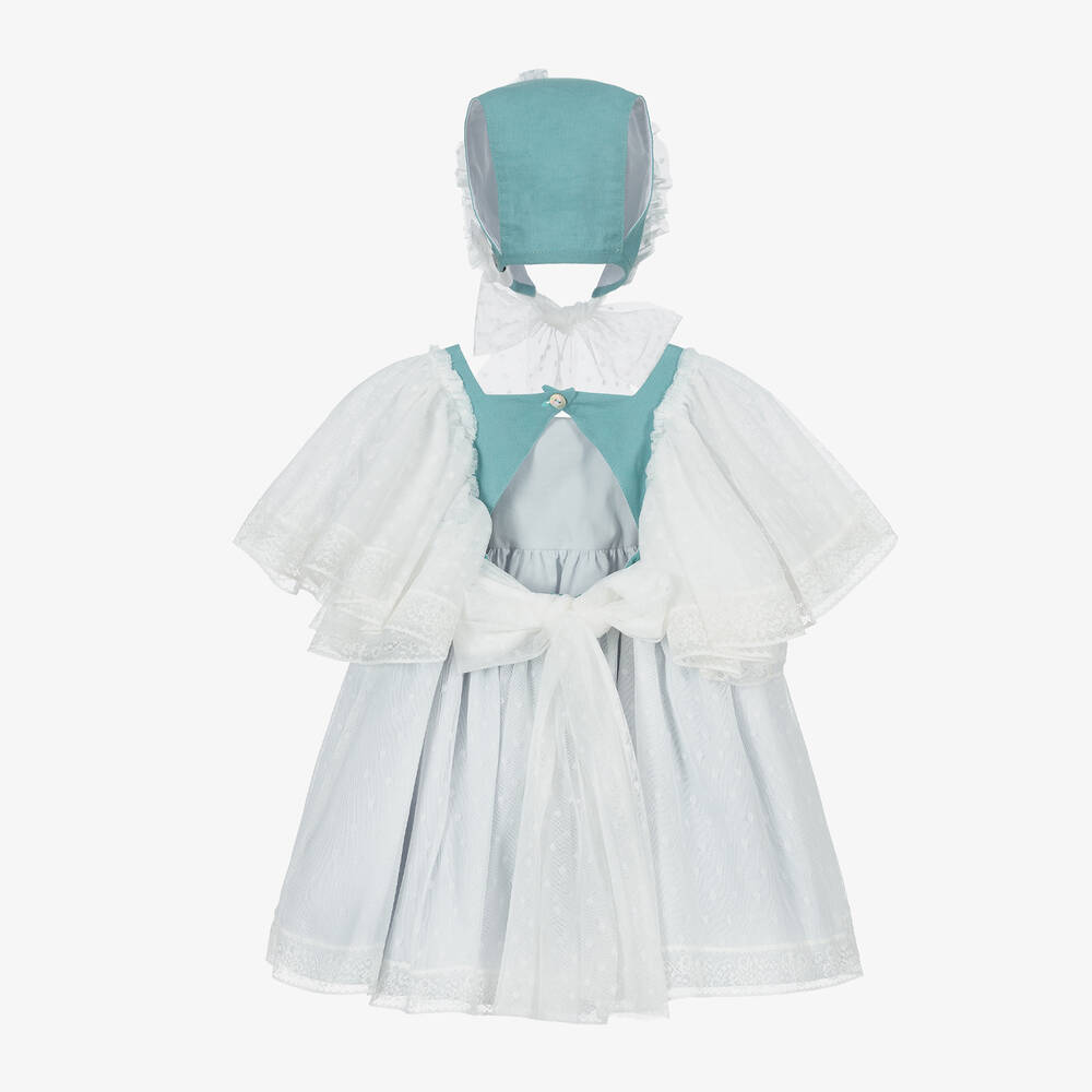 Foque Green Dress Bonnet Set Childrensalon Outlet