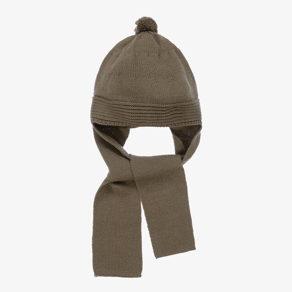 Foque - Зеленая вязаная шапка-шарф | Childrensalon