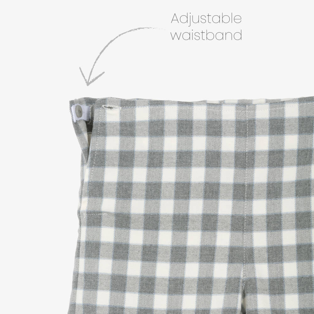 Foque-Grey Check Sweater Short Set | Childrensalon Outlet