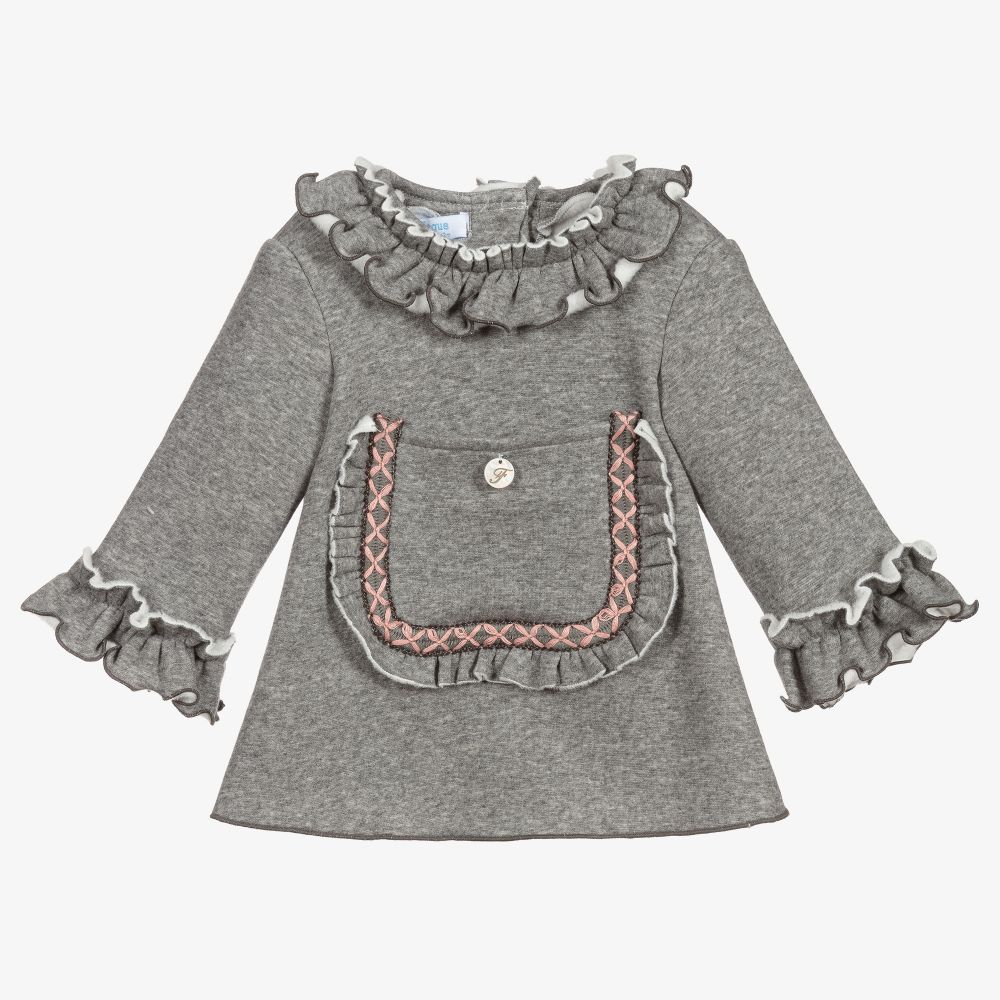 Foque - Grey Jersey Dress Set  | Childrensalon