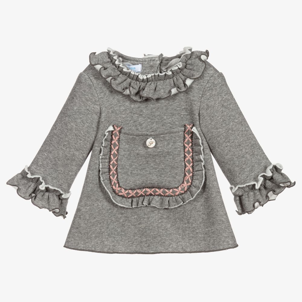Foque-Grey Jersey Dress Set  | Childrensalon Outlet
