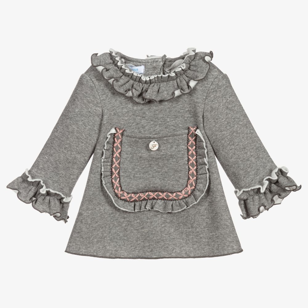 Foque - Ensemble robe gris en jersey  | Childrensalon