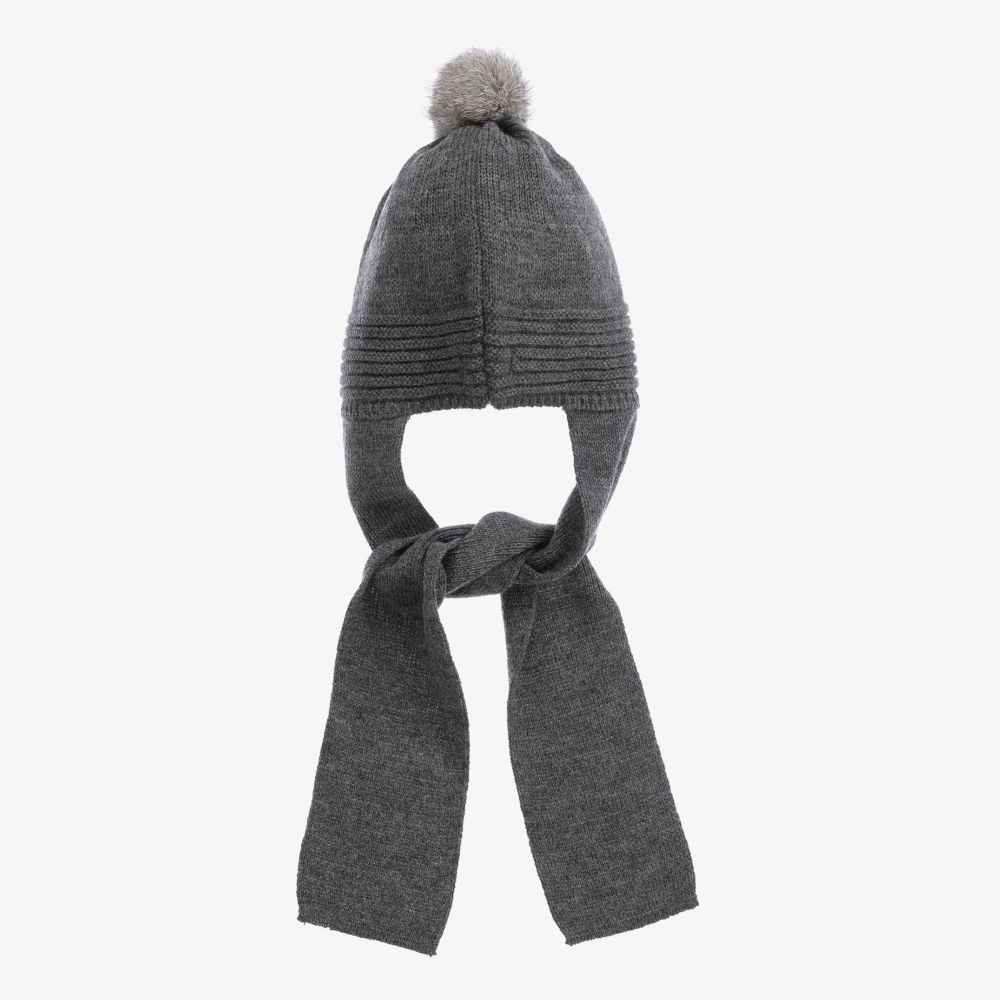 فوكيه-قبعة بوم-بوم محبوكة لون رمادي | Childrensalon Outlet
