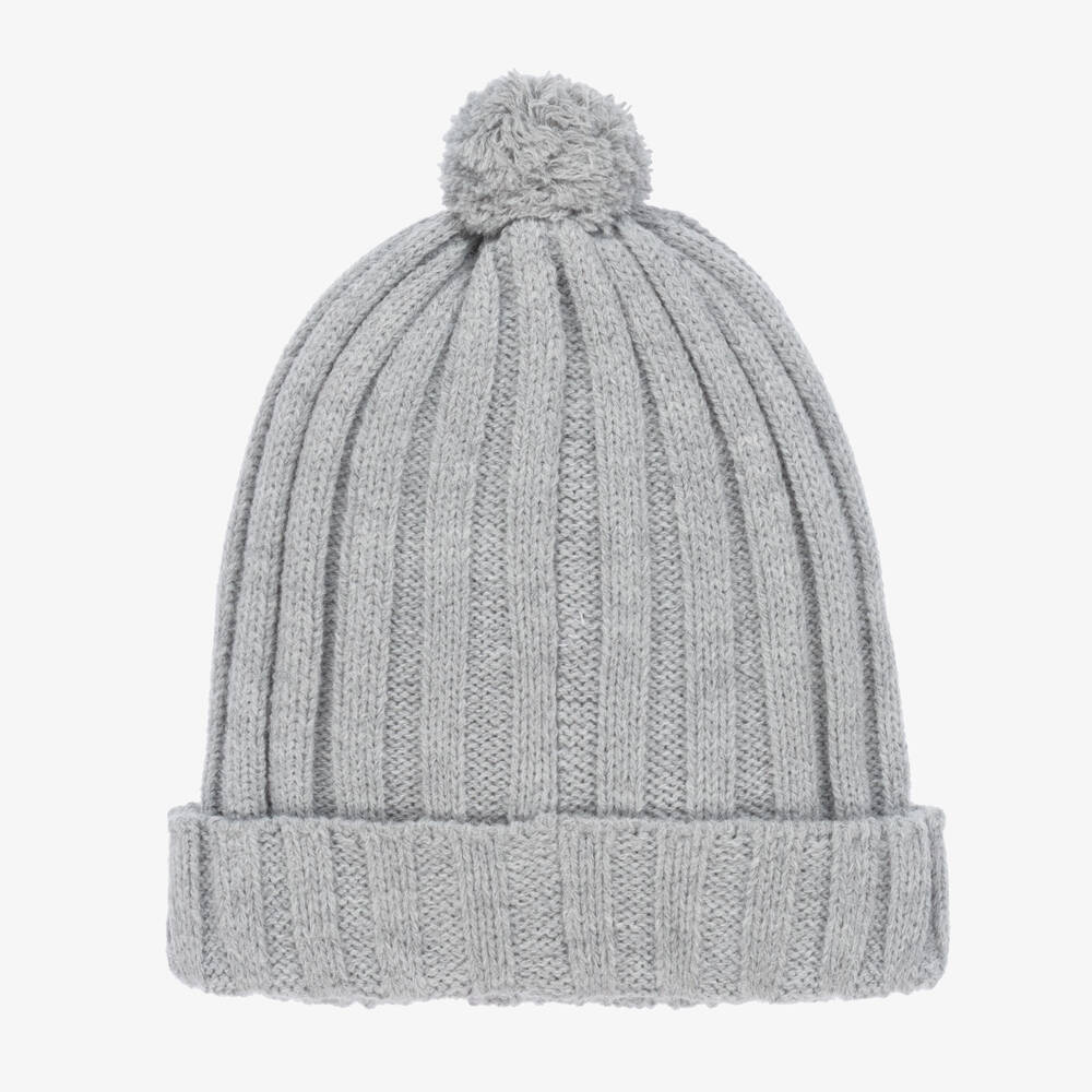 فوكيه-قبعة بوم-بوم أكريليك محبوك لون رمادي | Childrensalon Outlet