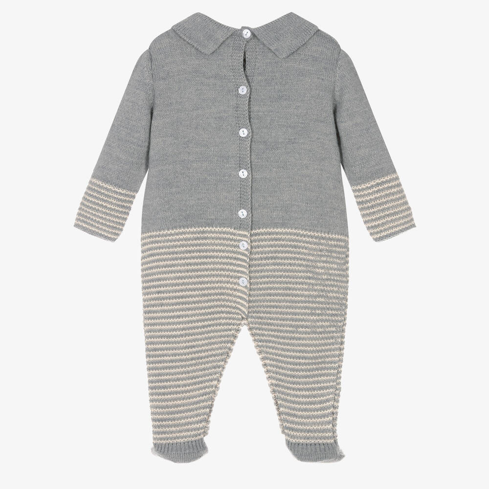 Foque-Grey Knitted Squirrel Babygrow | Childrensalon Outlet