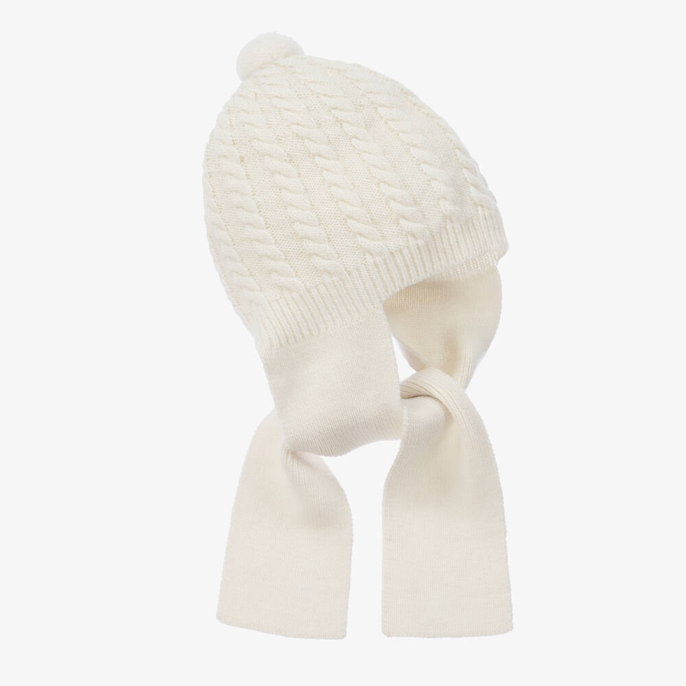 Foque-Кремовая шапка крупной вязки с помпоном | Childrensalon Outlet