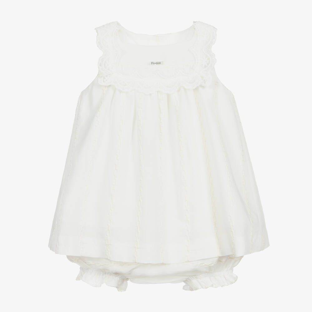 Foque - Ivory Lace Dress Set  | Childrensalon