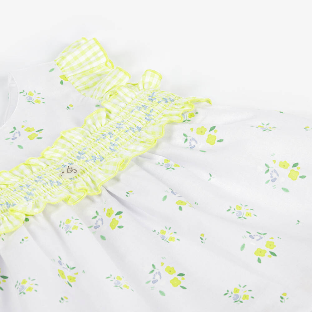 Foque-Летнее платье бело-желтое для девочек | Childrensalon Outlet