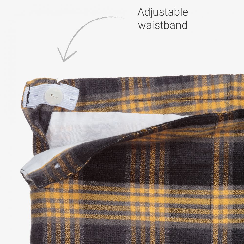 Foque-Navy Blue Check Shorts Set | Childrensalon Outlet