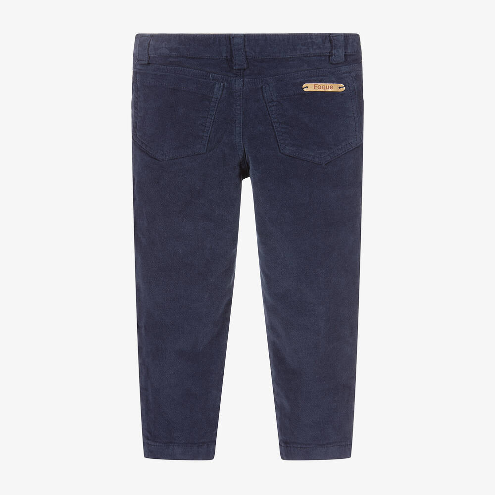 Foque-Navy Blue Velvet Trousers | Childrensalon Outlet