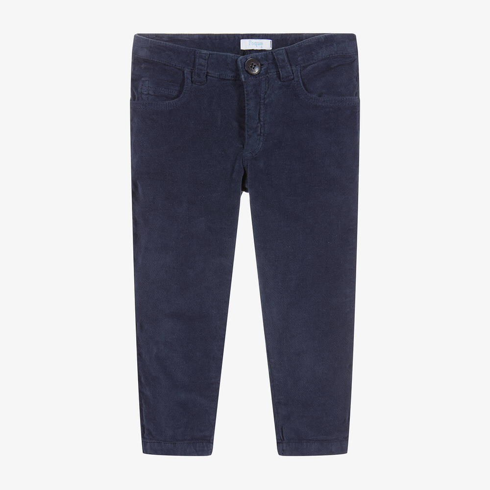 Foque-Navy Blue Velvet Trousers | Childrensalon Outlet