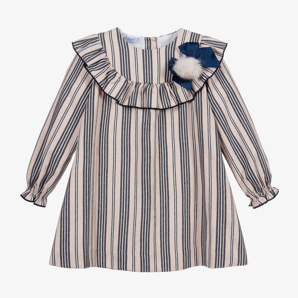 Foque - Pink & Blue Striped Dress | Childrensalon