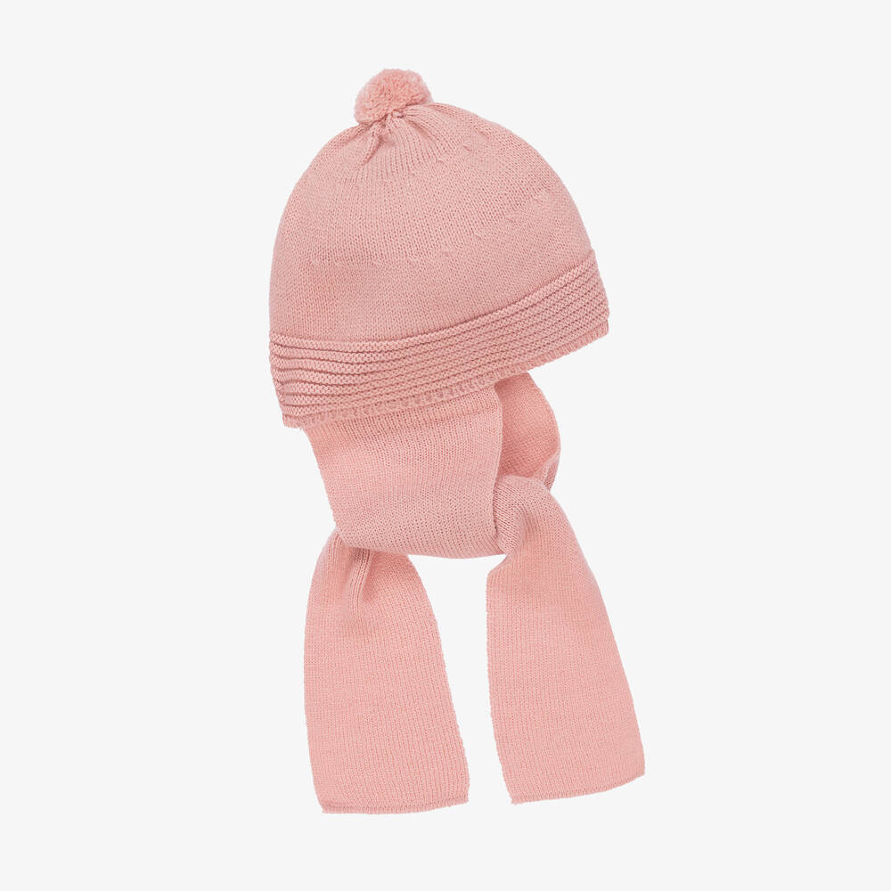 Foque-Pink Knitted Hat & Scarf | Childrensalon Outlet