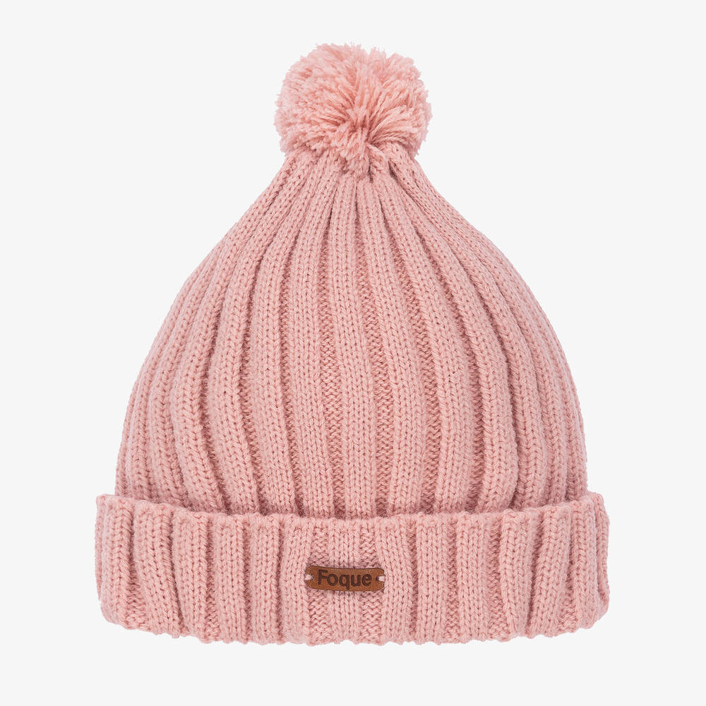 Foque - Pink Knitted Pom-Pom Hat | Childrensalon