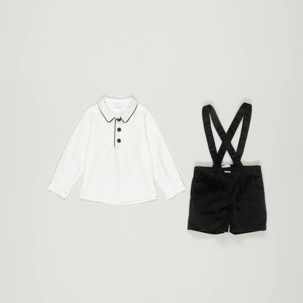 Foque-Preloved Boys Black Velvet Shorts Set (4 years) | Childrensalon Outlet