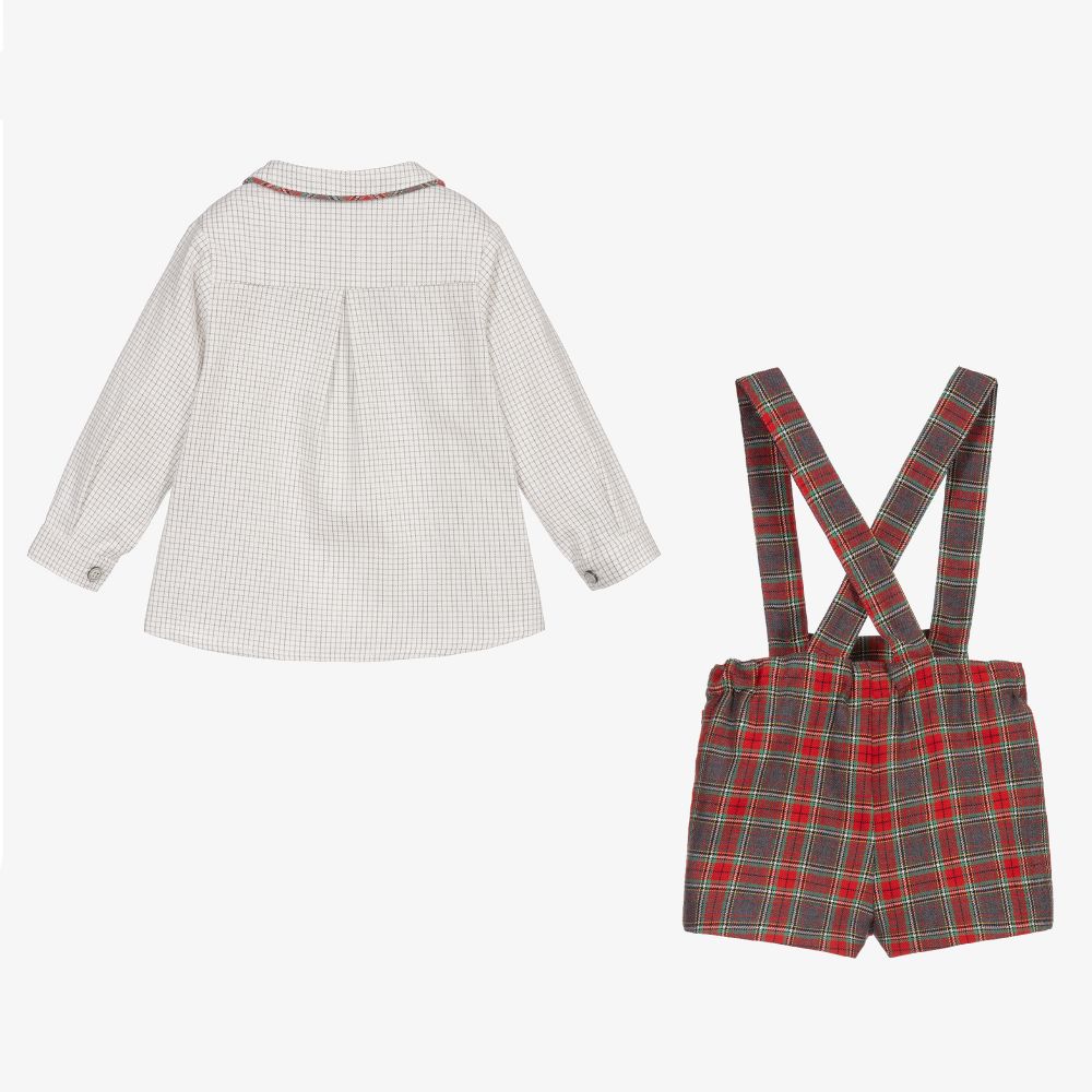 Foque-Серая рубашка и красные шорты в клетку | Childrensalon Outlet