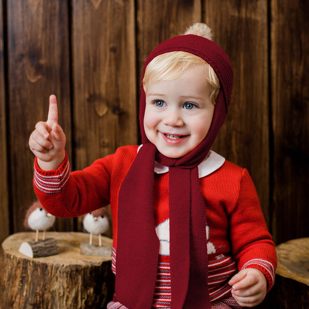 Foque-Red Knit Hat & Scarf | Childrensalon Outlet