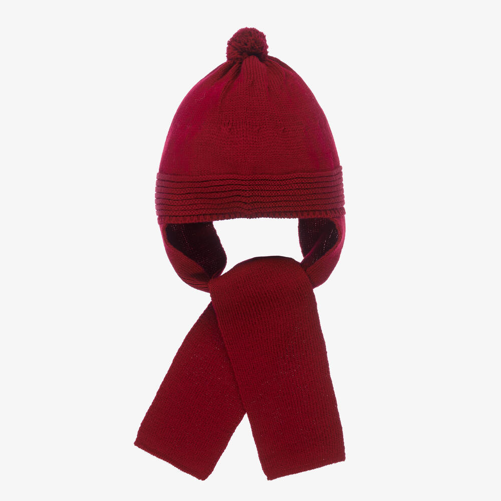 Foque - Red Knitted Hat & Scarf | Childrensalon