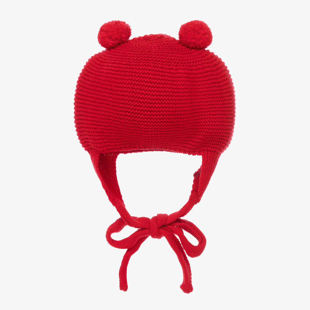 Foque - Rote, gestrickte Bommelmütze | Childrensalon