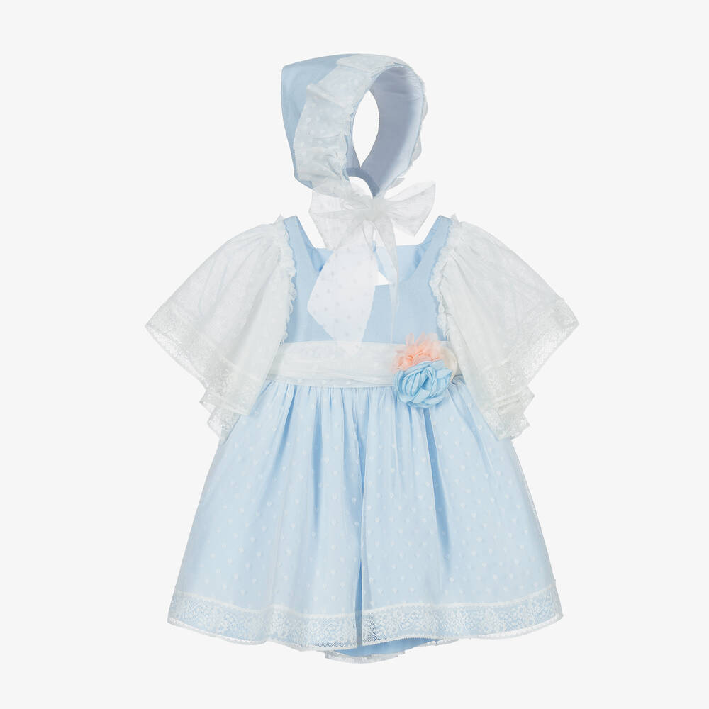 Foque - Set mit Kleid in Weiß und Blau | Childrensalon