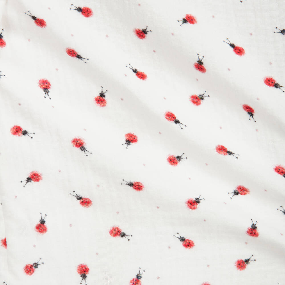 Foque-White Cotton Ladybird Blouse | Childrensalon Outlet