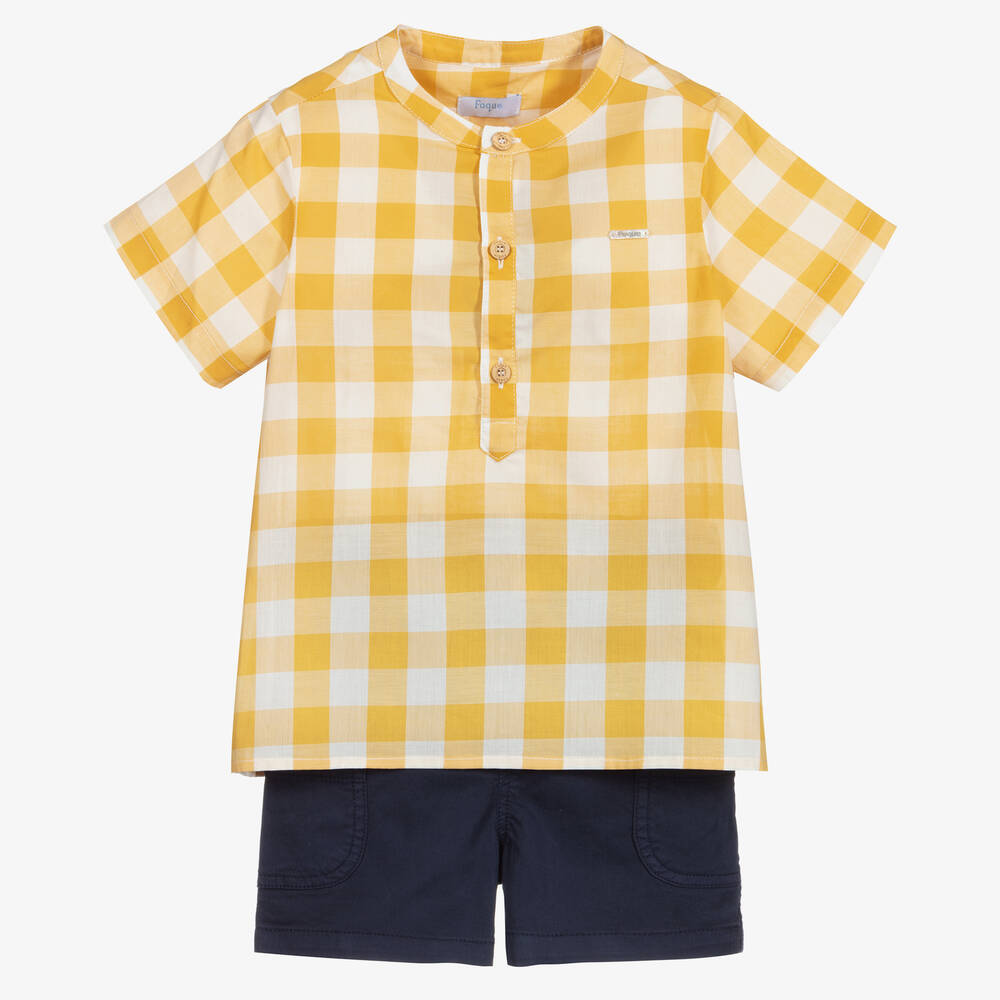 Foque - Желтая рубашка и синие шорты | Childrensalon