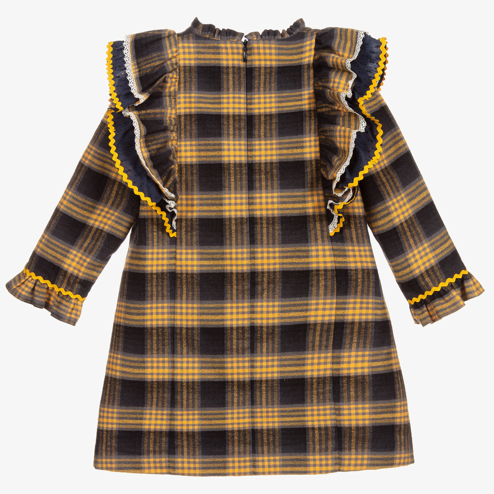 Foque-Yellow & Navy Blue Dress  | Childrensalon Outlet