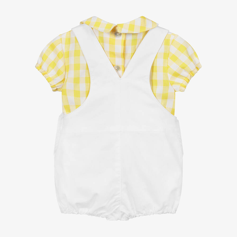 Foque-Желтый топ с белым комбинезоном | Childrensalon Outlet