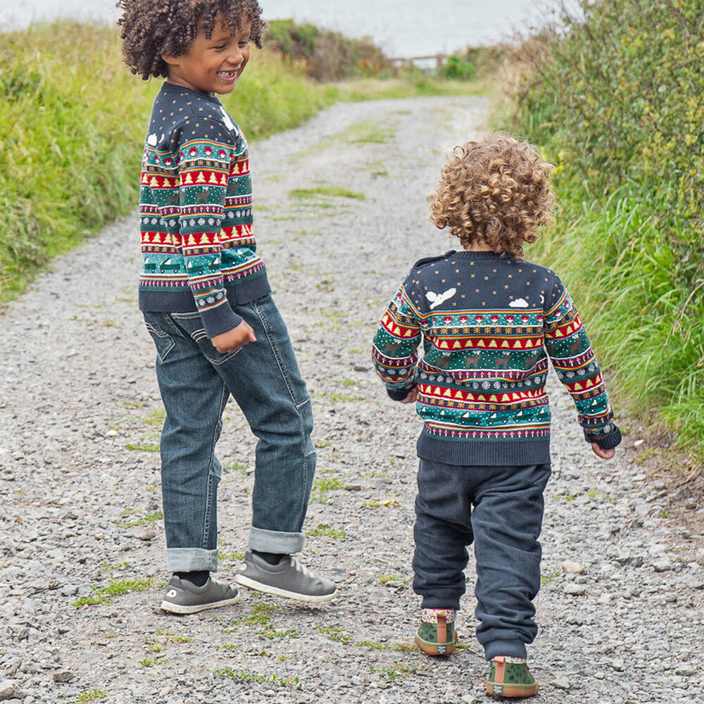 Frugi Baby Boys Festive Cotton Fair Isle Sweater Childrensalon