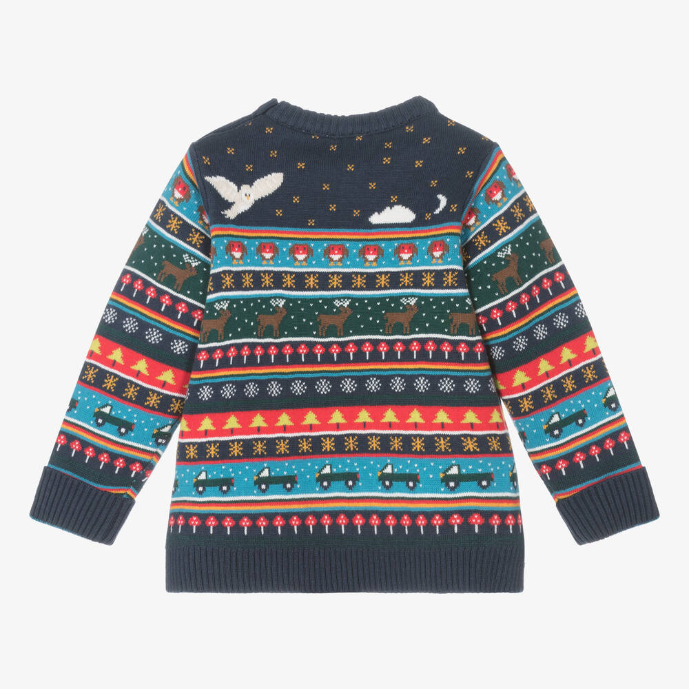 Frugi-Baby Boys Festive Cotton Fair Isle Sweater | Childrensalon Outlet