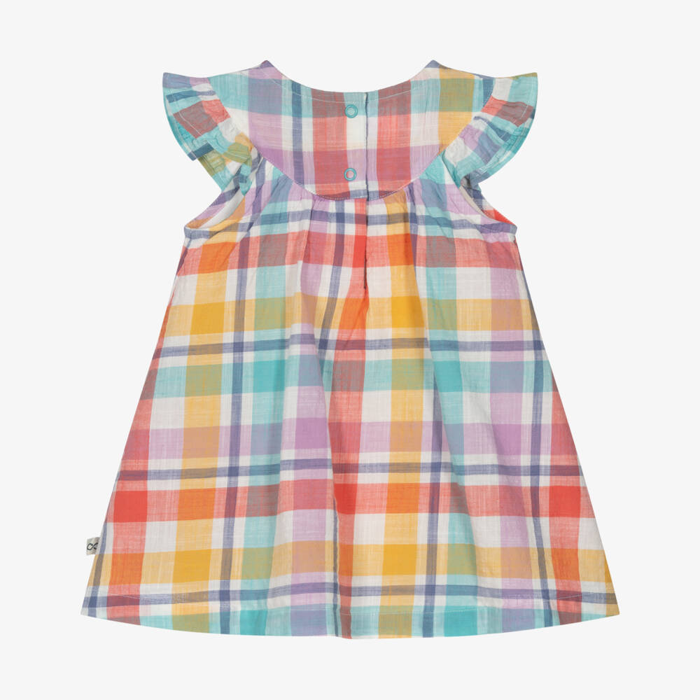 Frugi-Baby Girls Multicolour Check Cotton Dress | Childrensalon Outlet