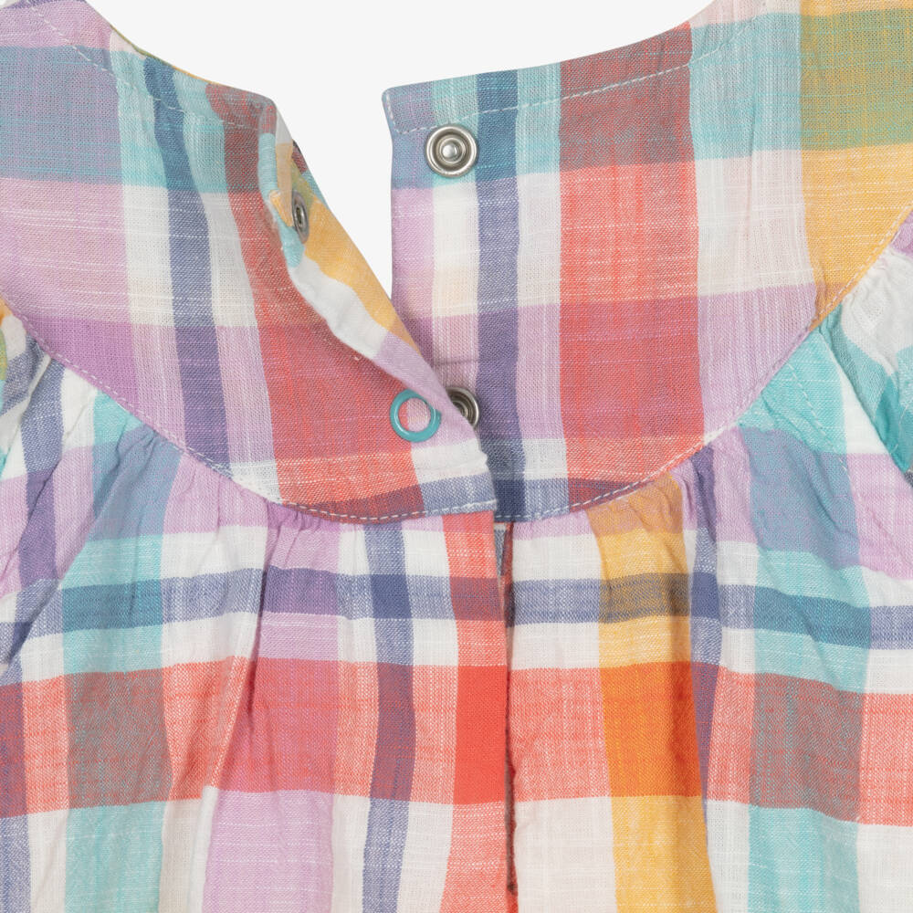 Frugi-Baby Girls Multicolour Check Cotton Dress | Childrensalon Outlet