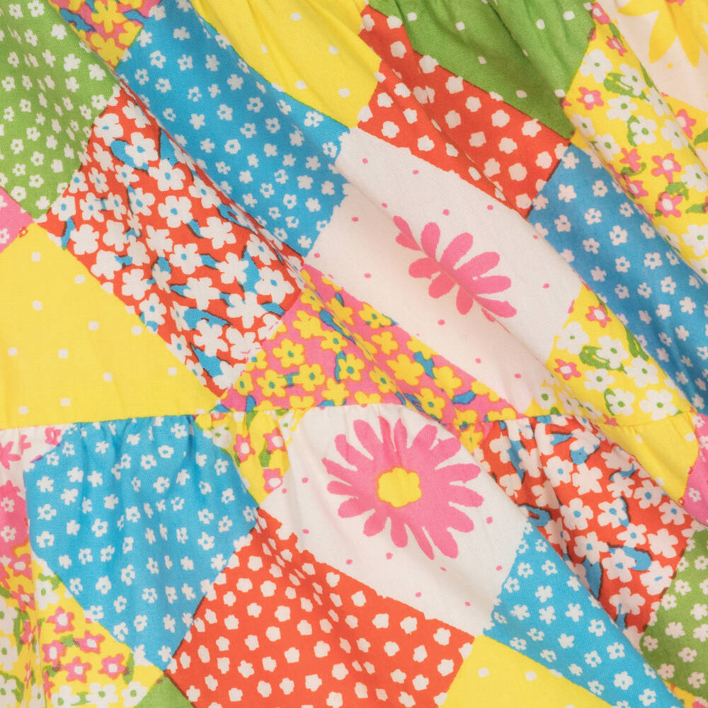 Frugi-Baby Girls Pink Cotton Patchwork Dress | Childrensalon Outlet