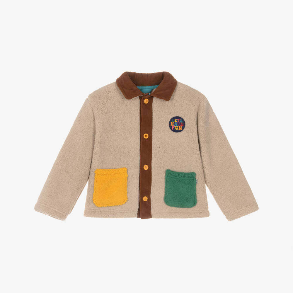 Frugi-Beige Teddy Cord Shacket | Childrensalon Outlet