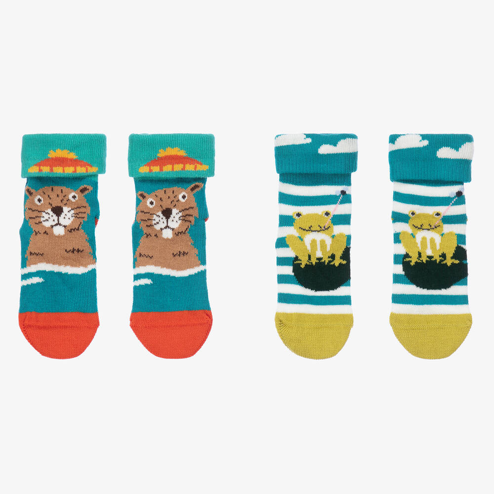 Frugi - Голубые хлопковые носки (2пары) | Childrensalon